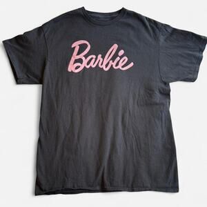 Barbie Unisex L Graphic T-Shirt Casual Pink Black Cotton